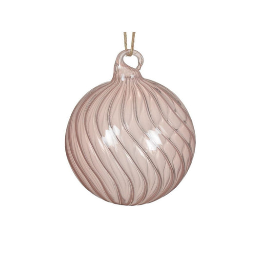Blush Pink Swirl Glass Bauble