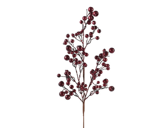 Oxblood Glitter Berries Spray