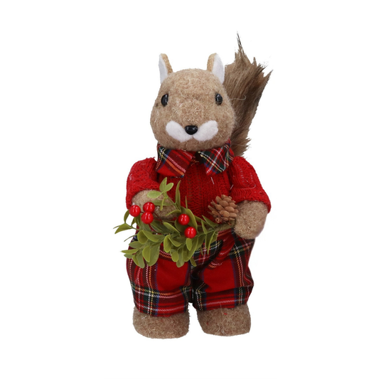 Mr Squirrel Tartan Fabric Ornament