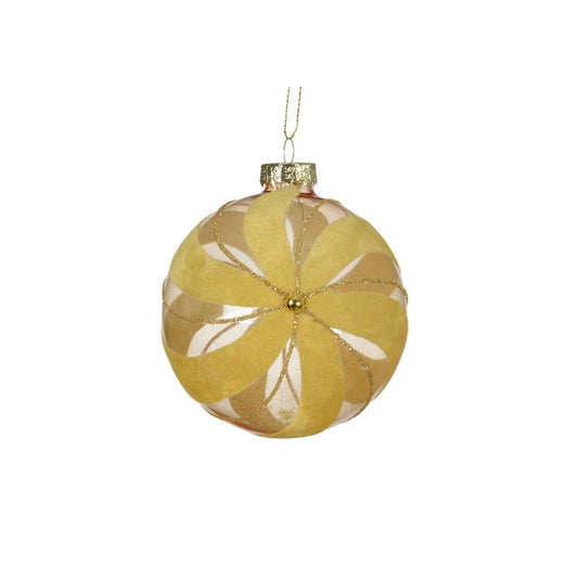 Gold with Flock Flower Bauble