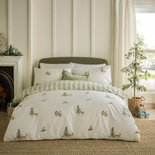 Charlecote Super King Duvet Set Green/Natural