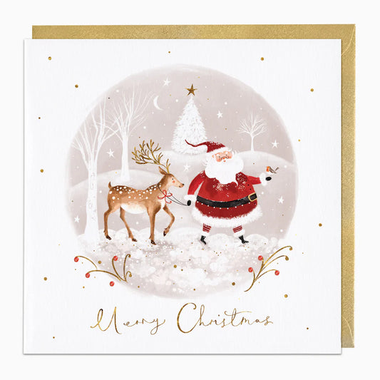 Santa's Winter Walk Christmas Card