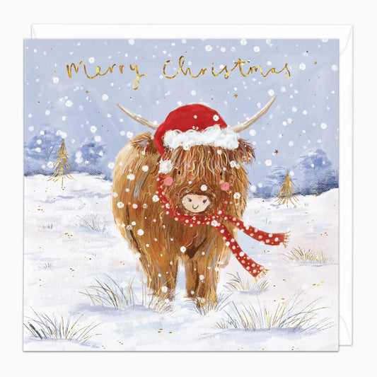 Hazel The Highland Cow Christmas Card