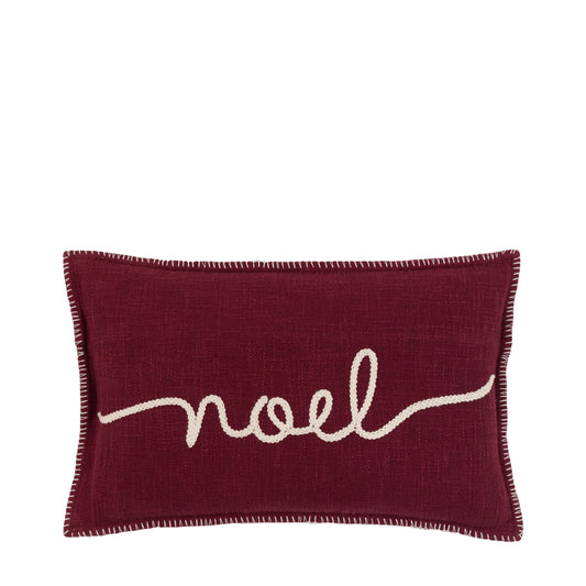 Heritage Noel Embroidered Cshion Merlot