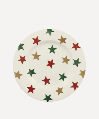 Red, Green And Gold Stars 8 1/2 Inch Plate