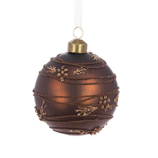 Glass Skyla Brown Bauble 8cm