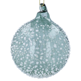 Clear with Raised White Glass Bauble