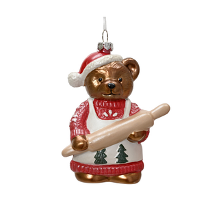 Mrs Bear with Rolling Pin Tree Decoration