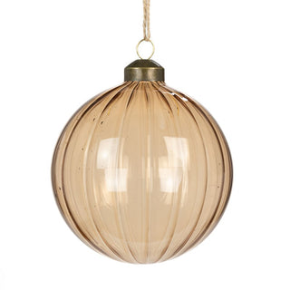 Glass Biege Cora Bauble 10cm