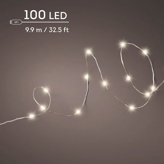 Micro LED Durawise Rechargeable Twinkle Lights 100LED Warm White