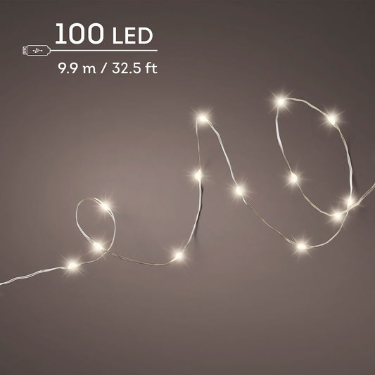 Micro LED Durawise Rechargeable Twinkle Lights 100LED Warm White