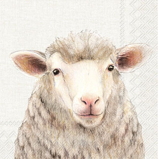 Farm Sheep Cream Napkins
