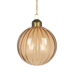 Glass Beige Cora Bauble 8cm
