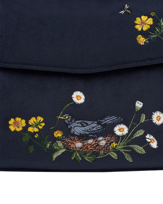 Blackbird Navy Mini Velvet Tote