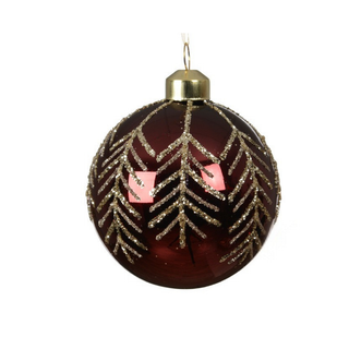 Gloss Oxblood Gold Glitter Branch Bauble