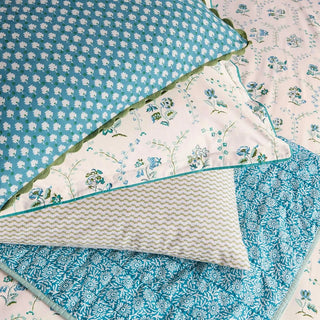 Ella's Cross-Stitch Std Pillowcase Pair Green