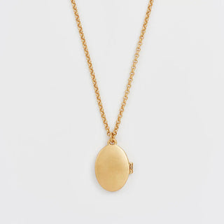 Robin & Blackberry Gold Oval Locket Necklace