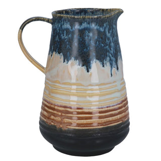Blue Reactive Stoneware Floating Pitcher Jug 21cm