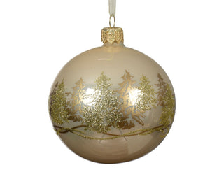 Pearl with Gold Tree Border Bauble