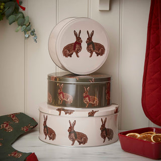 Heritage Hare Printed Cake Tins Set of 3