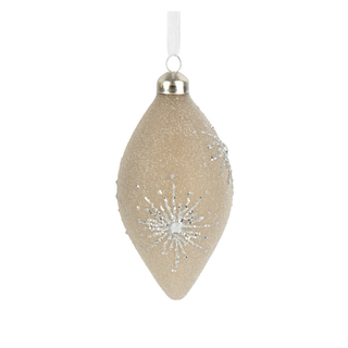 Pearl Frosted with Silver Glitter Starburst Finial