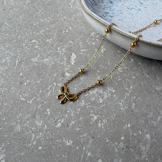 Tarnish Resistant Dainty Bow Necklace