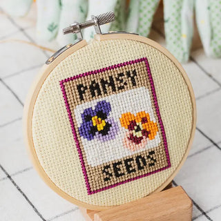Beginner Pansy Seeds Cross Stitch Kit