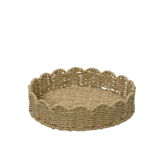 Scallop Edge Round Woven Tray Small
