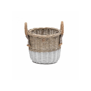 Willow Storage Basket Natural/White Sml