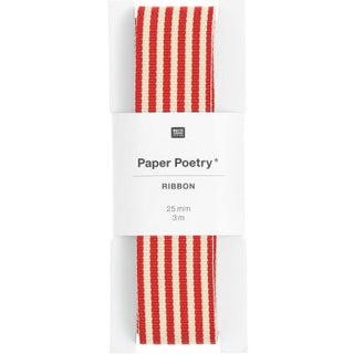 Duo Stripes Ribbon Red/Cream