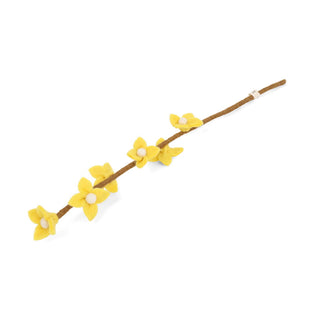 Felt Flowers on Stalk Light Yellow
