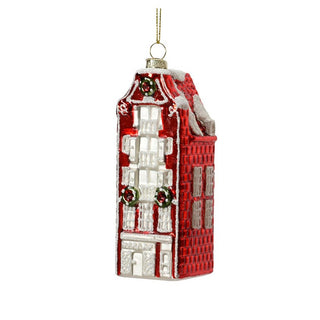 Red House with Wreath Tree Decoration