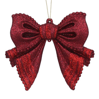 Red Glitter Bow Acrylic Hanging Decoration