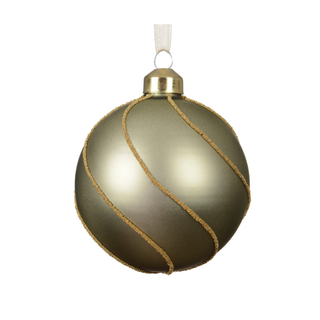Matt Olive with Beaded Swirl Bauble