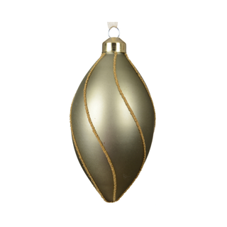 Matt Olive with Beaded Swirl Finial