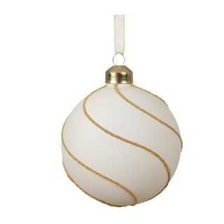 Matt White with Beaded Swirl Bauble