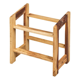 Medium Display Rack with 2 Plain Crates in Natural Acacia
