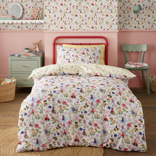 Garden Friends Single Duvet Set White