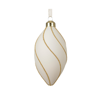 Matt White with Beaded Swirl Finial