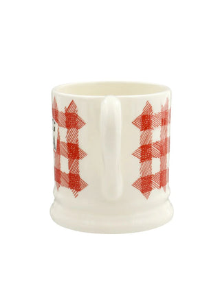 Red Gingham Blooming Good Tea 1/2 Pint Mug