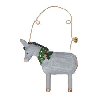 Resin Donkey with Scarf Tree Decoration