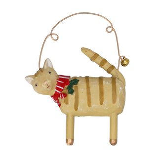 Resin Cat with Scarf Tree Decoration