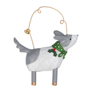 Resin Dog with Scarf Tree Decoration