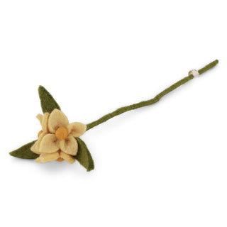 Felt Flowers on Branch Dusty Light Yellow