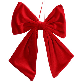 Red Velvet Wired Bow Tree Decoration