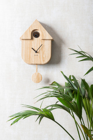 Light Wood Modern Cuckoo Wall Clock