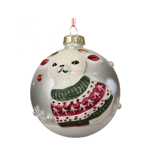 Matt White with Lamb in Jumper Frosted Bauble