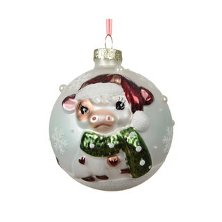 Matt White with Cow Snow Frosted Bauble