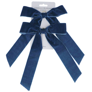 Blue Velvet Bows, Pack/2