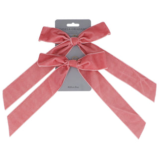 Dusky Pink Velvet Bows 2Pk
